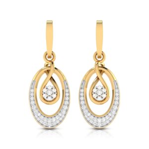 Classic Diamond Dangle Earrings 14k Yellow Gold