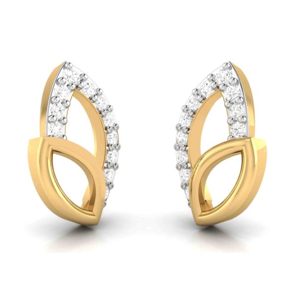 Exclusive Natural Diamond Stud Earrings 14k Yellow Gold