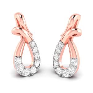 ENatural Diamond Stud Earrings 14k Rose Gold