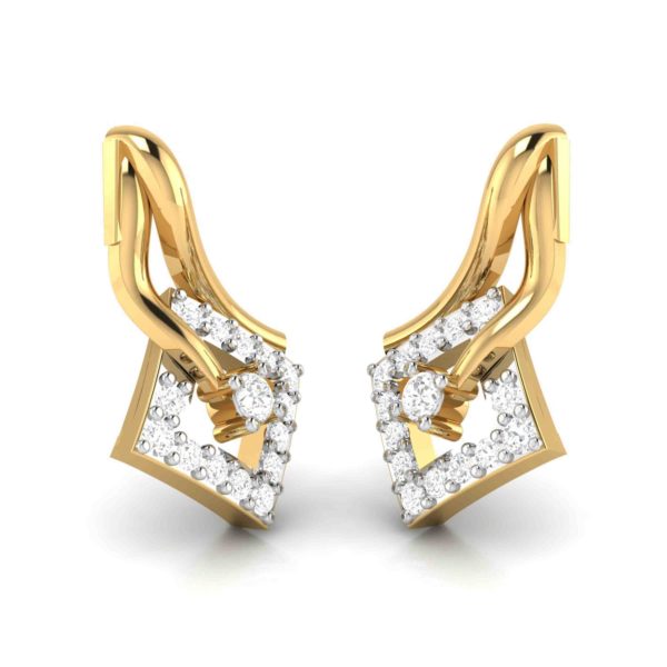 Square Designer Diamond Stud Earrings