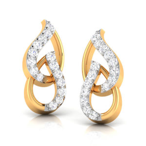 Exquisite Designer Diamond Earrings 14K Yellow Gold