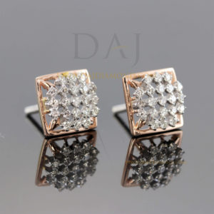 0.51 ct Yellow Gold Excellent Cut Natural Diamonds Earrings