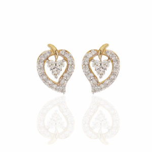 0.23 Ct Yellow Gold Excellent Cut Mango Shaped Natural Diamonds Earrings
