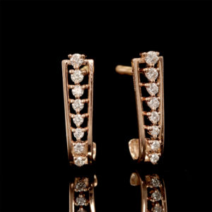 0.23 ct Yellow Gold Excellent Cut Natural Diamonds Earrings IGI Certified