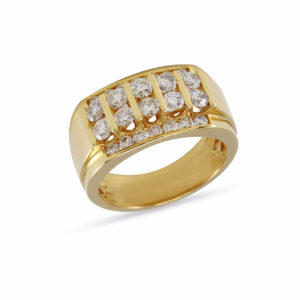 2.10 Ct Diamond Mens Ring 14k Yellow Gold GR-19