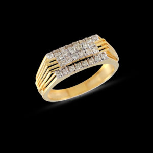 0.56 CT Stylish 4-Line 14K Yellow Gold Men’s Diamond Ring