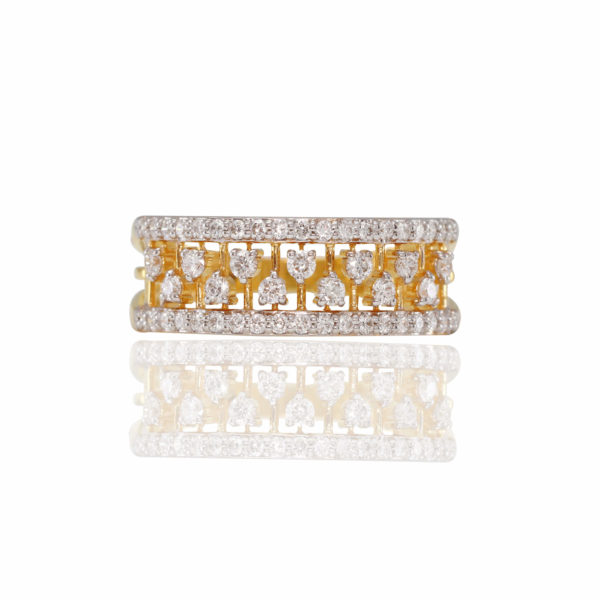 18 KT Yellow Gold – Linear Diamond (0.53 CT) Band For Women