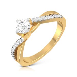 14K Yellow Gold Maria Twist Simple Diamond Band