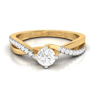 14K Yellow Gold Maria Twist Simple Diamond Band