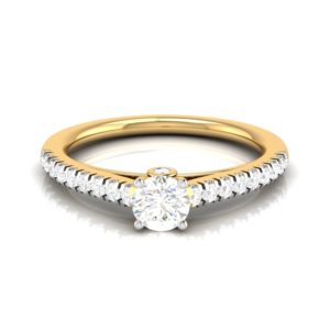 14K Yellow Gold Diamond (0.28 CT) Band Engagement Ring