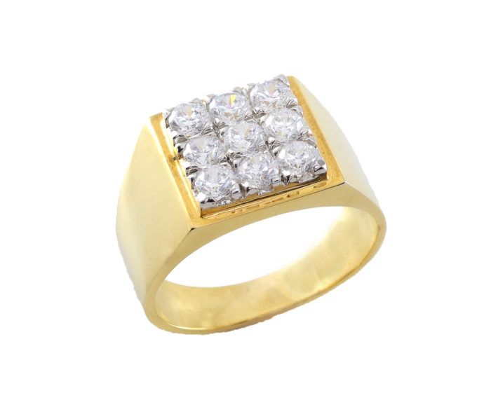 14K Yellow Gold Simple and Classic Diamonds (1.80 CT) Ring For Men