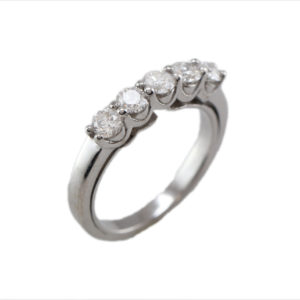 925 Luxury 5 Sparkling Diamonds (0.60 CT) Ring