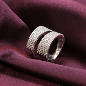 14K White Gold – The Interlacing Statement Diamonds (1.25 CT) Ring