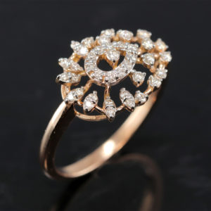 14K Rose Gold Queens of diamonds (0.31 CT) Ring