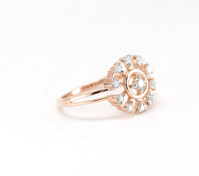 14K Rose Gold Diamond (0.28 CT)- Vintage Engagement Ring
