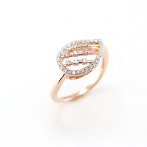 14K Rose Gold Leaf Design The Most Affordable Diamond Ring