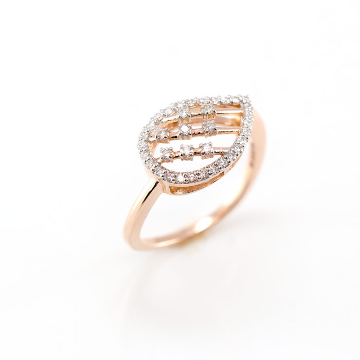 14K Rose Gold Leaf Design The Most Affordable Diamond Ring