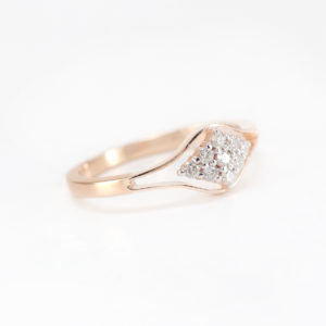 14K Rose Gold Delicate and Modest Ideas Diamond Ring