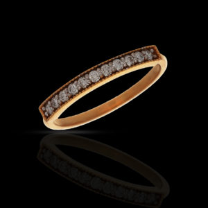 Delectable 18K Yellow Gold Natural Diamond(0.20 CT) Finger Ring