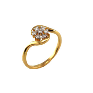 7 Natural Diamonds (0.22 CT) Floral Ring