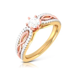 Tia Twin 18K Rose Gold and Yellow Gold Natural Diamonds (0.43 CT) Ring