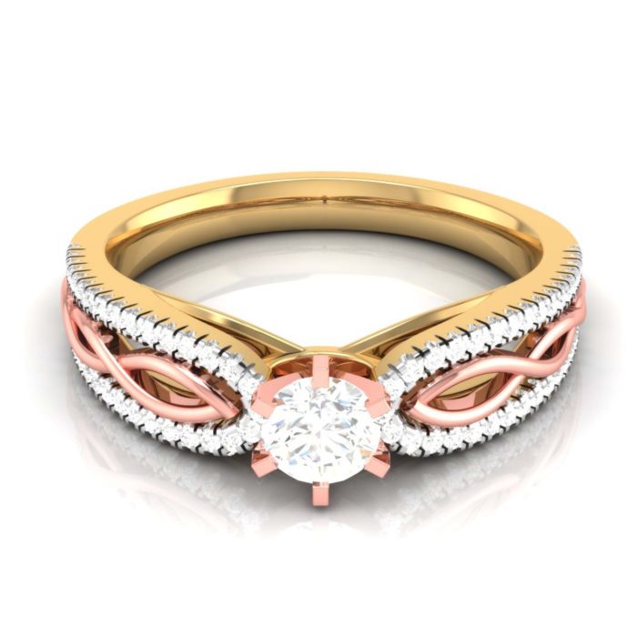 Tia Twin 18K Rose Gold and Yellow Gold Natural Diamonds (0.43 CT) Ring