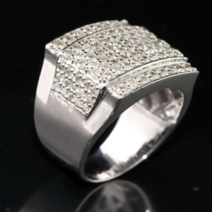 Luxury Men’s Fashion Starling Silver Natural Diamond (2.70 CT) Ring