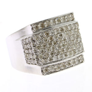 Luxury Men's Fashion Starling Silver Natural Diamond (2.70 CT) Ring