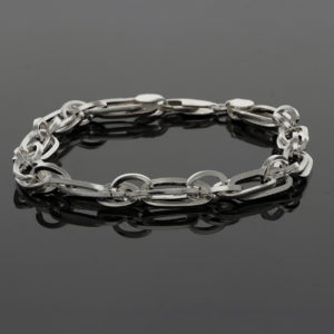 925 Sterling Silver Double link Chain Bracelet Rakhi For Brother