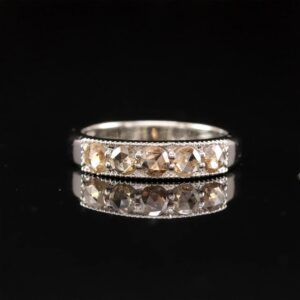 Vintage Rose Cut Real Diamond Engagement Bnad Ring, Promise Inspired Ring