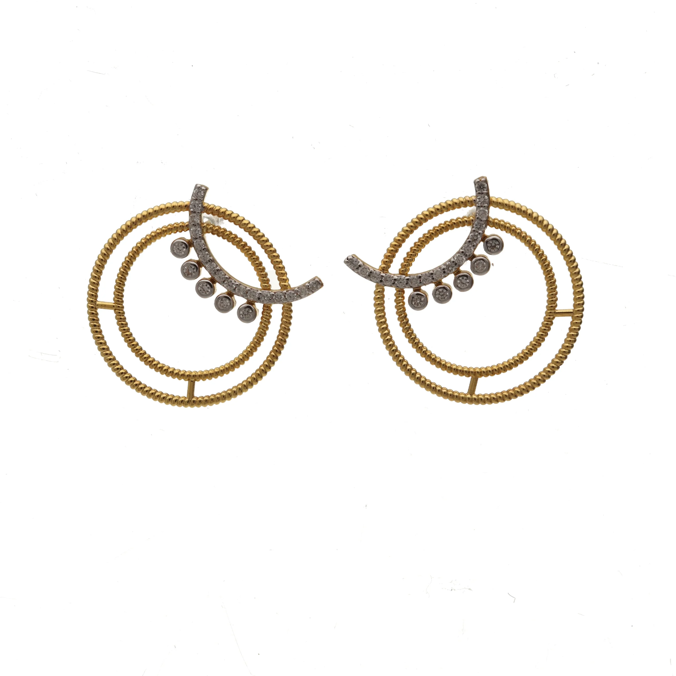 Natural Diamond Circle Earrings E-116