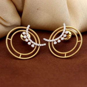 Natural Diamond Circle Earrings E-116
