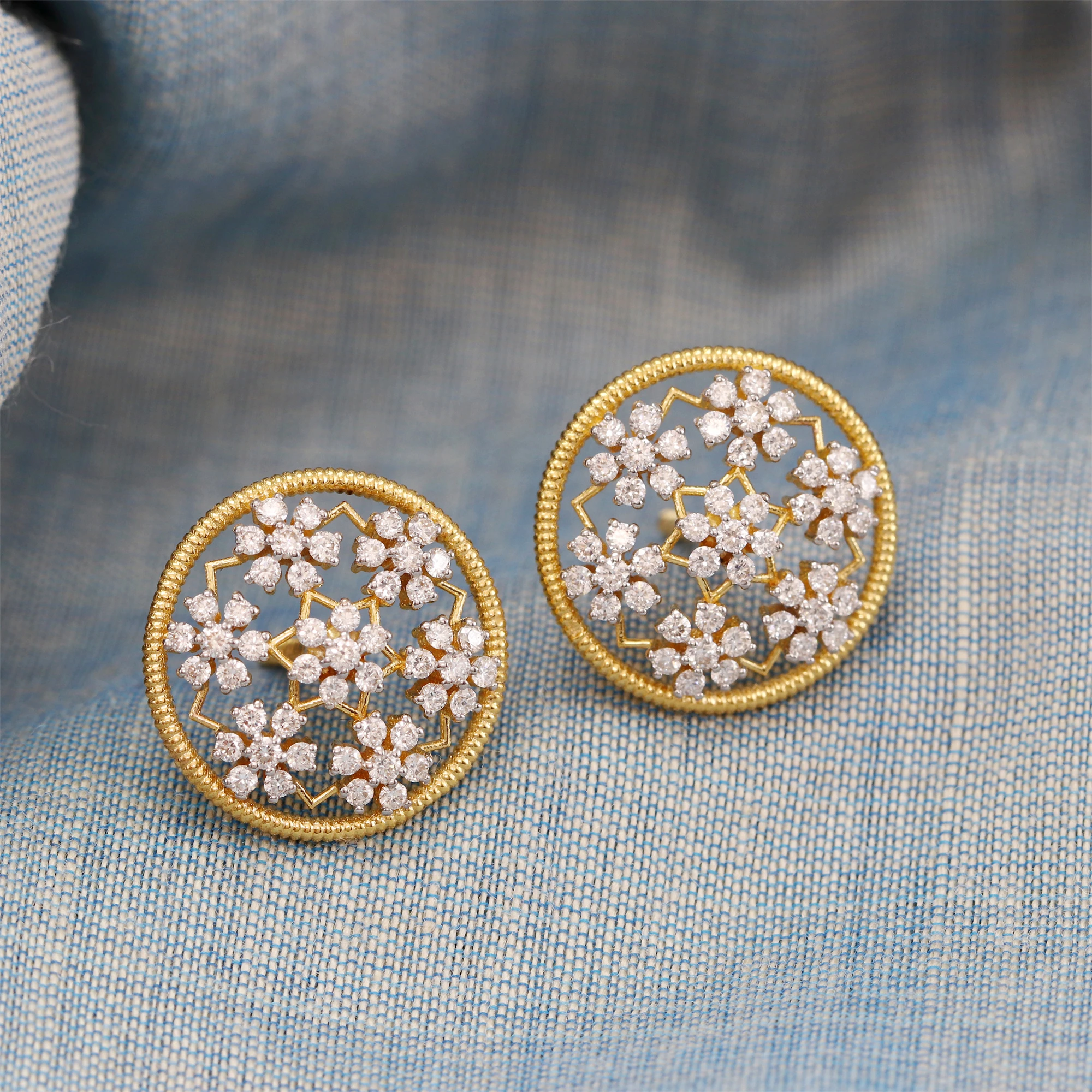 Floral Stud Earrings e - 56