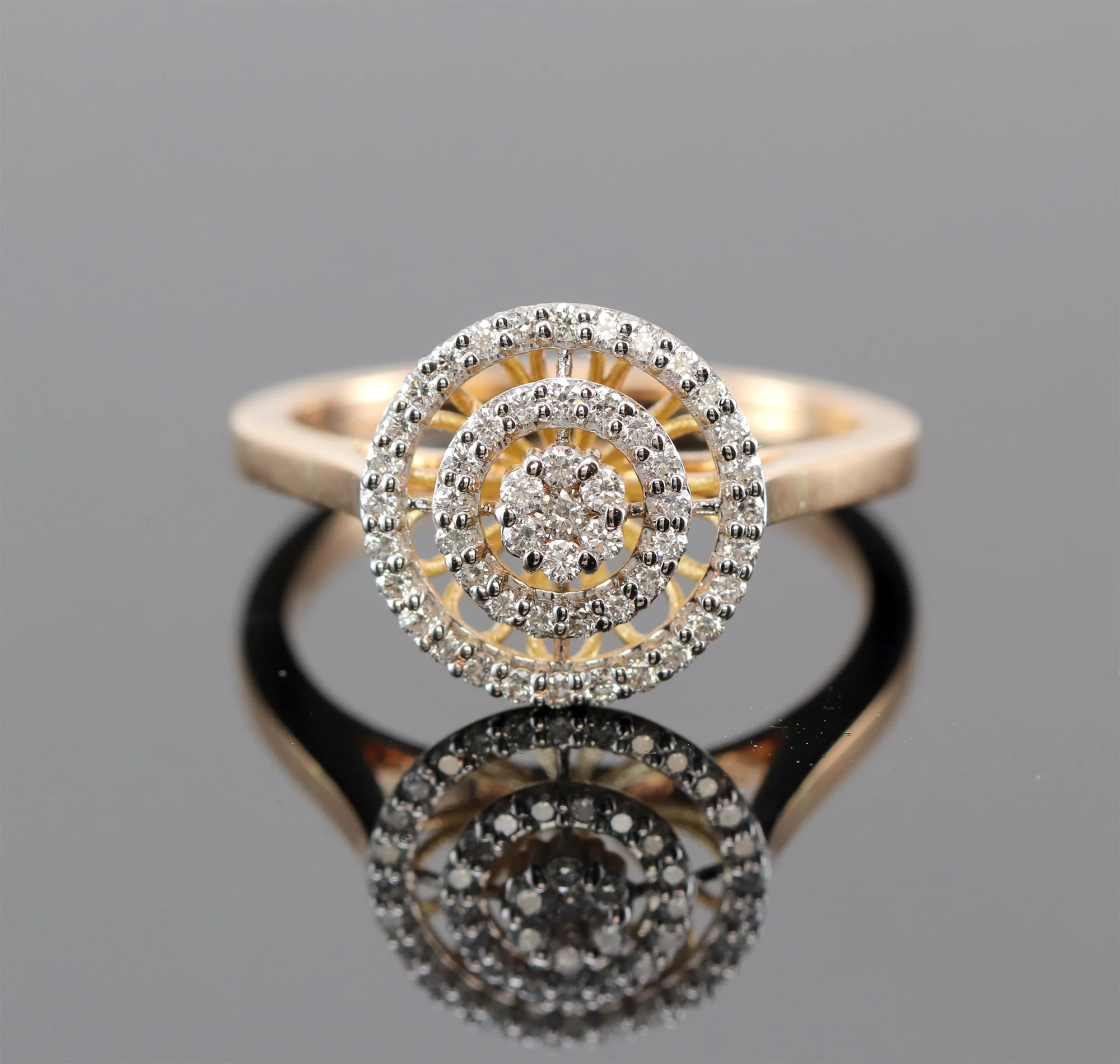 Diamond Halo Cluster Ring