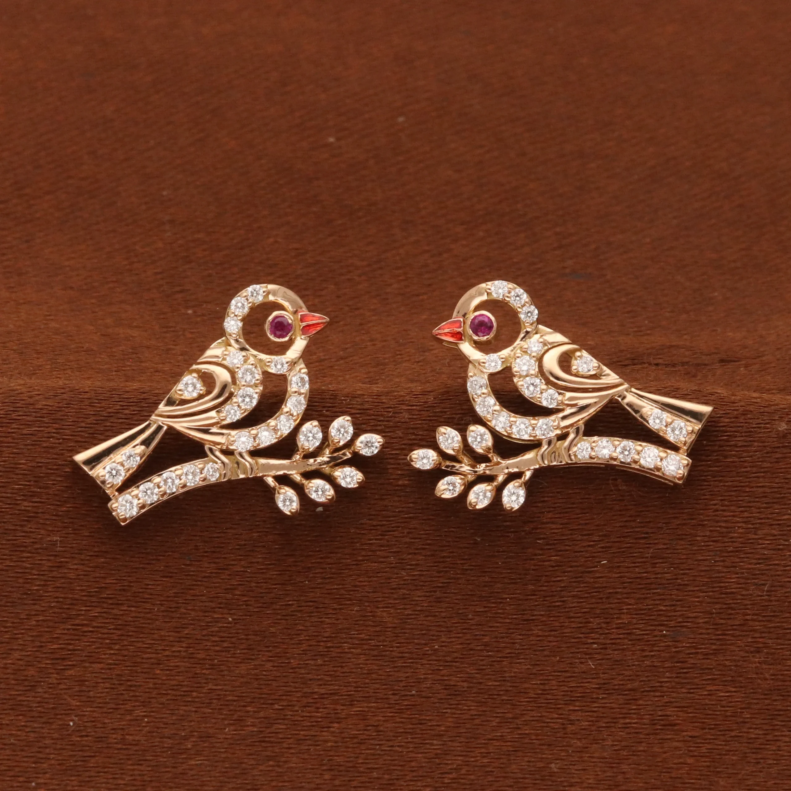 Diamond Bird Stud Earrings | E6