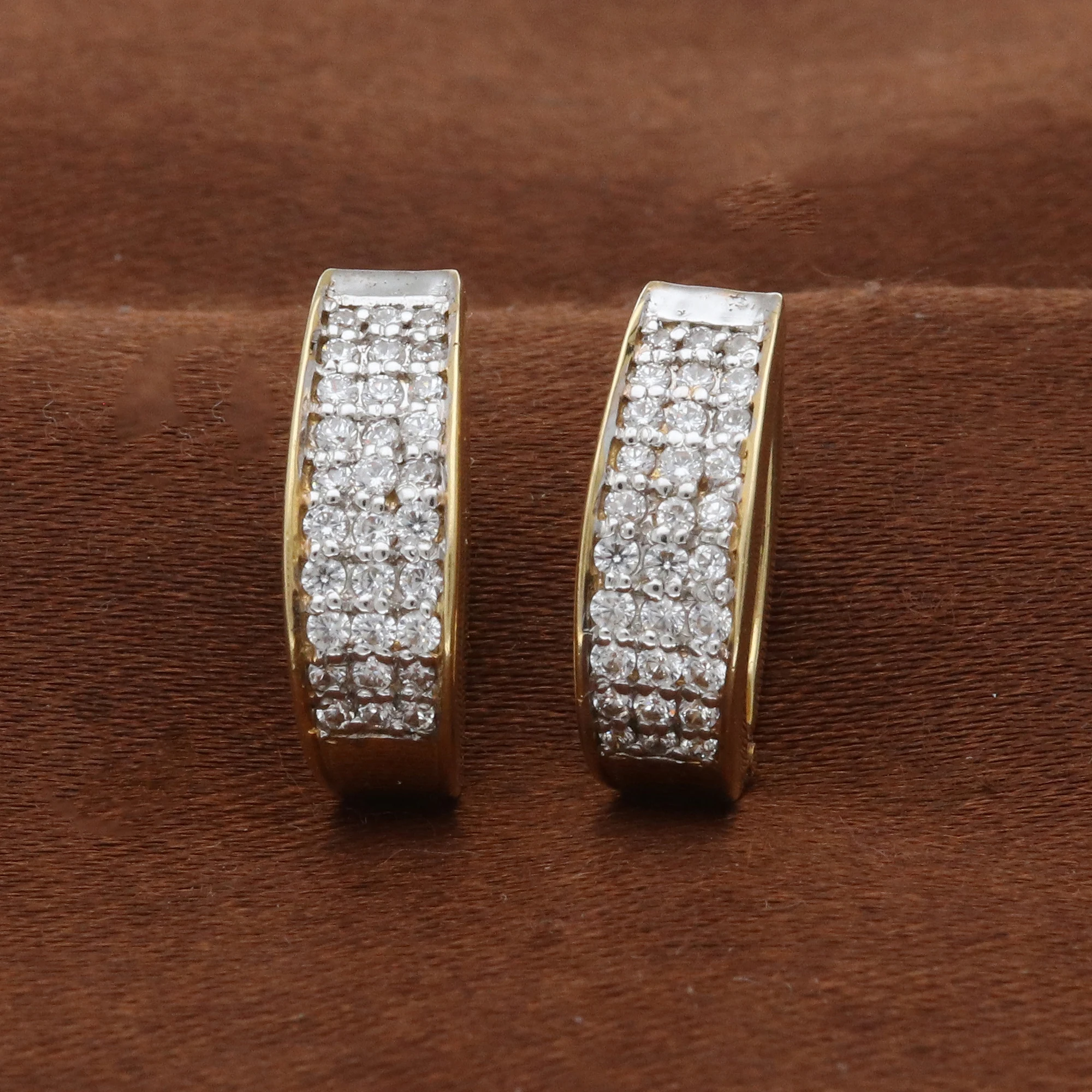 Diamond Multi-Row Hoop Earrings | E93