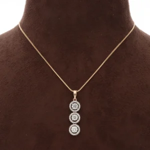 Triple Halo Diamond Pendant | P12