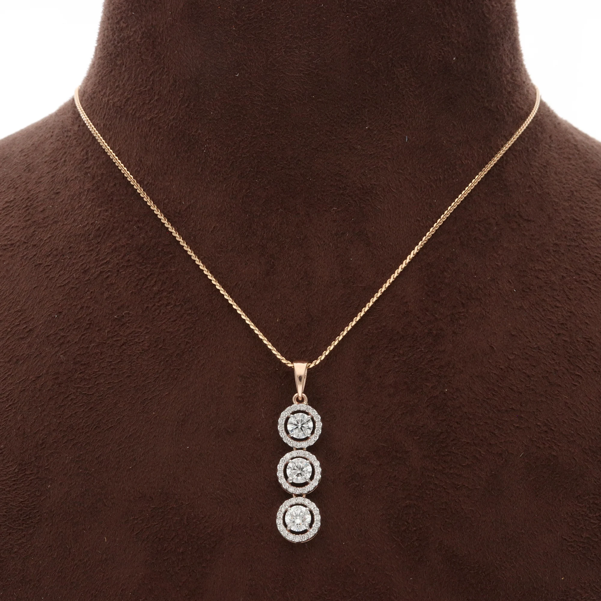 Triple Halo Diamond Pendant | P12